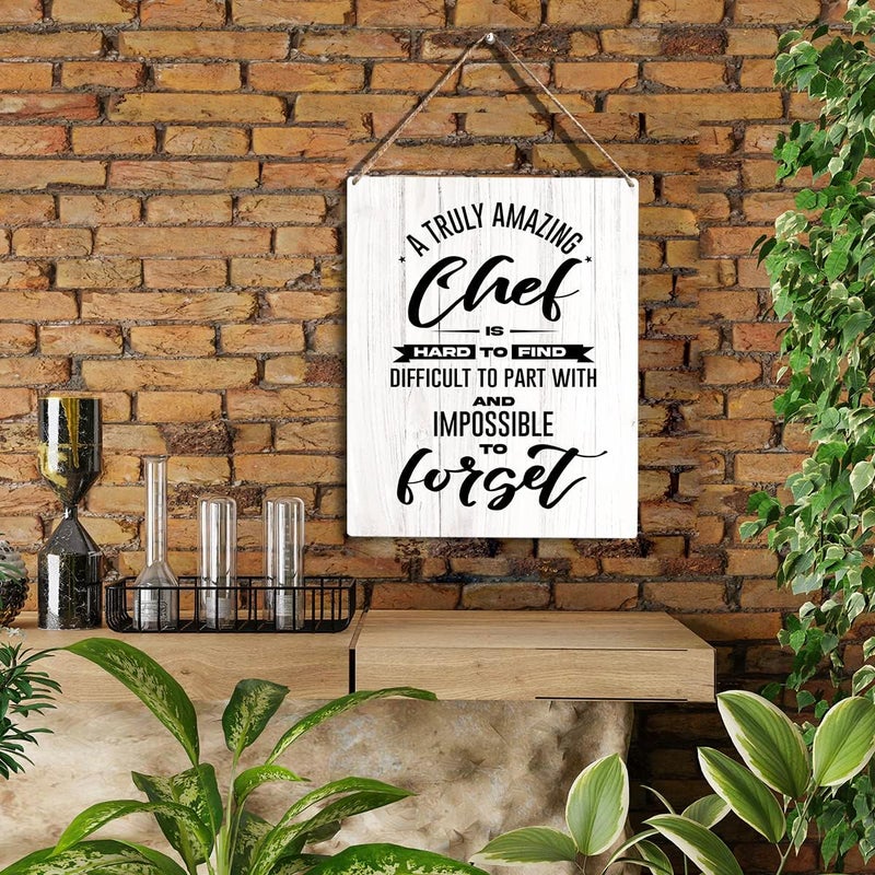 YCYD Chef's Wooden Hanging Sign - Truly Amazing Chef Gifts for Him, Her & Culinary Students - 8 x 10 Inches - Image 2